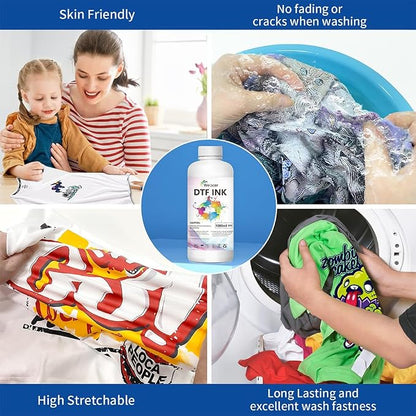 DTF Ink White 1000ml for I3200 XP600 R1390 L1800, ET-2850 XP-15000, Heat - Image 3