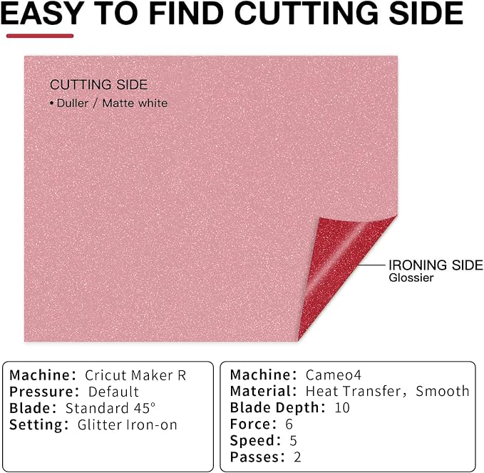 HTVRONT Red Glitter HTV Heat Transfer Vinyl Bundle: 13 Pack 12" x 10" Iron on - Image 3