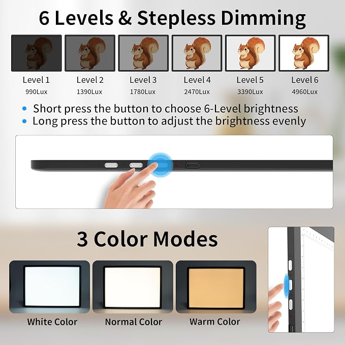 TOHETO A2 Light Pad 25.2''x18.4'', Large Magnetic LED Light Board - Image 4