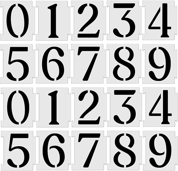 YEAJON 10 Inch Curb Stencil Kit 0-9 Address Number Stencils by YEAJON