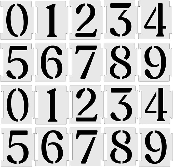 YEAJON 3 Inch Curb Stencil Kit 0-9 Address Number Stencils by YEAJON