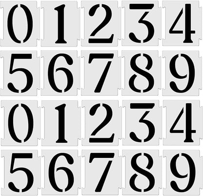 YEAJON 3 Inch Curb Stencil Kit 0-9 Address Number Stencils by YEAJON