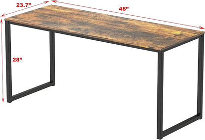 SHW Mission 48-Inch Home Office Computer Desk, Rustic Brown - Image 3
