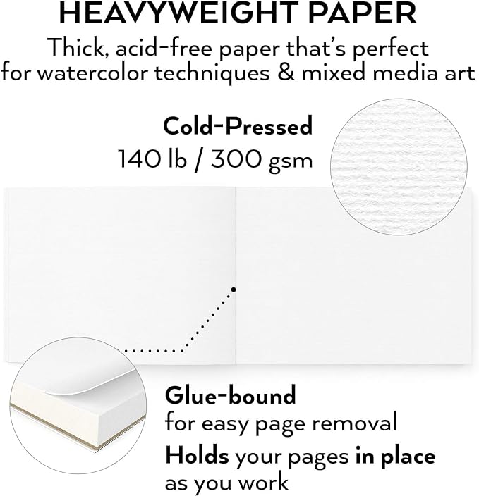 ARTEZA Watercolor Paper, 32 Sheets Each, 9x12 Inch Watercolor Sketchbook - Image 2
