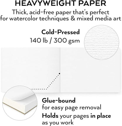 ARTEZA Watercolor Paper, 32 Sheets Each, 9x12 Inch Watercolor Sketchbook - Image 2