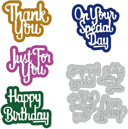 Cutting Dies Metal Stencils Scrapbooking Tools Happy Birthday Thankyou DIY by AMMSOCHY