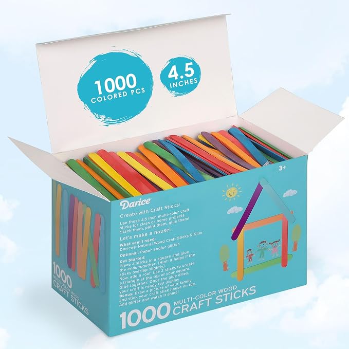 Darice 1000 Pcs Colored Popsicle Sticks - Image 2