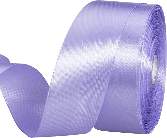 1 1/2 Inch Violet Solid Satin Ribbon, 50 Yards Craft Fabric Ribbon by YASEO