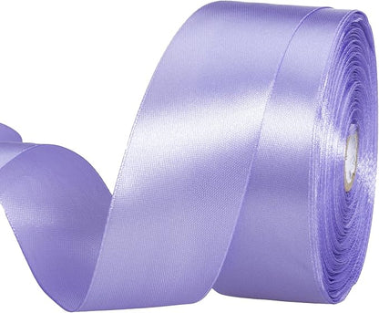 1 1/2 Inch Violet Solid Satin Ribbon, 50 Yards Craft Fabric Ribbon by YASEO
