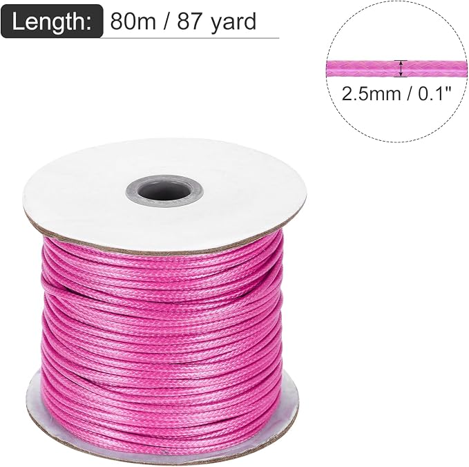 MECCANIXITY Waxed Cord 2.5mm Waxed Polyester Cord 87 Yard Wax String - Image 2