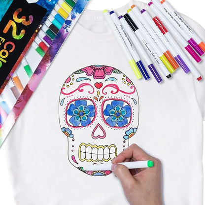 Fabric Markers Pen, 32 Colors Permanent Fabric Paint Pens - Image 8