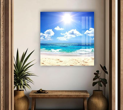 My Photostation.com 35.5Wx30H'' Summer Beach Landscape Glass Wall ArtTempered - Image 6