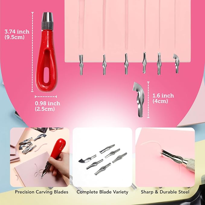 Incraftables Linocut Block Printing Kit – Includes 5 Soft 4" x 6" Rubber Blocks - Image 4