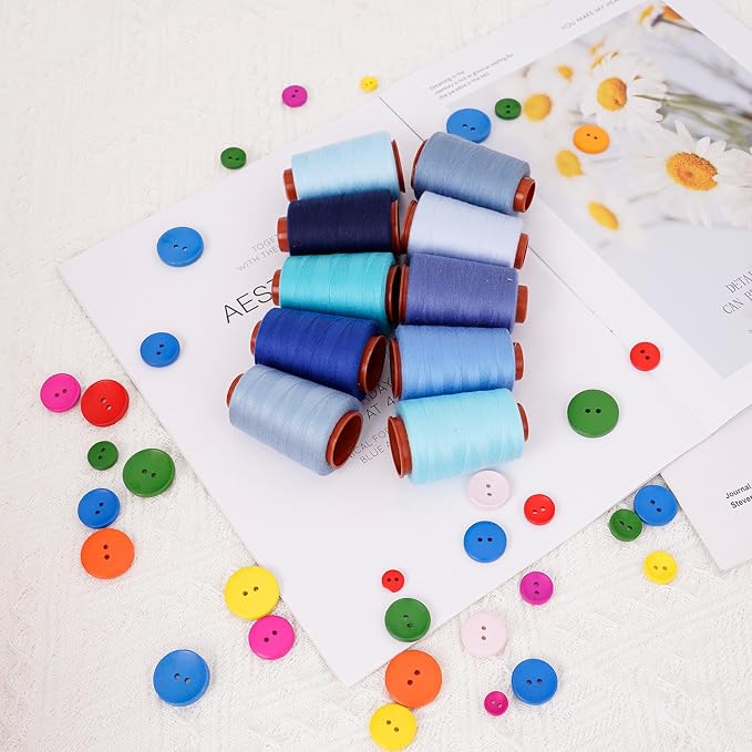 10 Pcs Sewing Thread, All Purpose Sewing Thread, 10 Spools Assorted Colors Each - Image 7