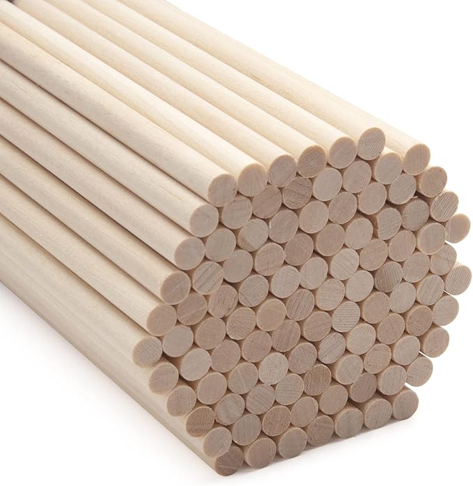 Wood Dowels Wooden Dowel Rods, Small Unfinished Hardwood Sticks by Coowayze