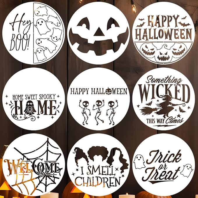 Halloween Stencils for Painting 12inch Large Reusable Halloween Stencil for by SUNVERSE