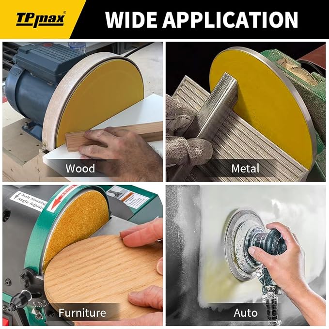6-Inch 400-Grit Gold PSA Sanding Discs, 50 Pack – Pro-Grade Self-Adhesive - Image 7