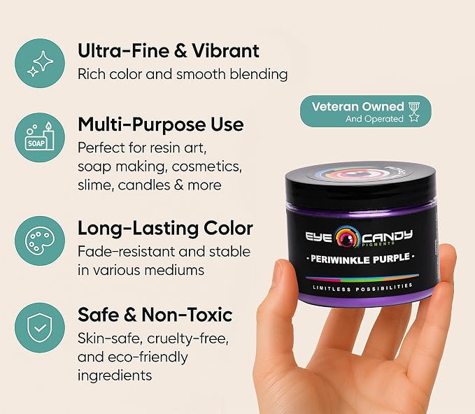 Eye Candy Pigments Premium Purple Mica Powder - Image 3