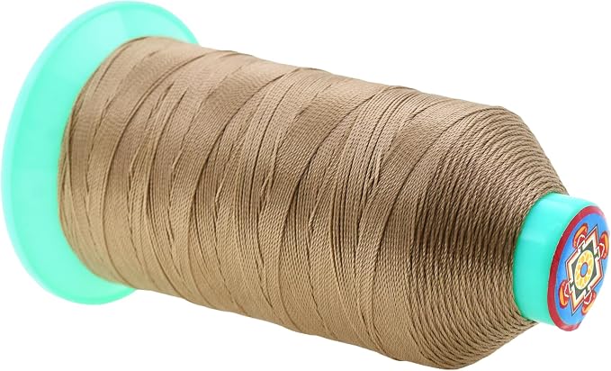 Mandala Crafts Bonded Nylon Thread Khaki Heavy Duty Sewing Threads - Image 2