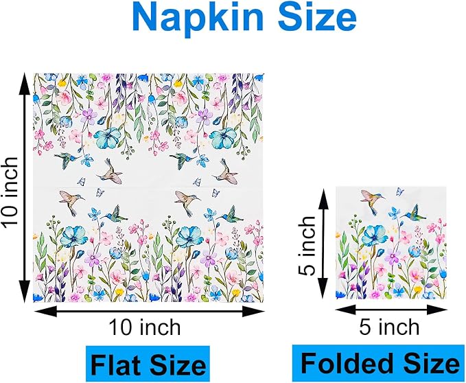 Cocktail Napkins 80 Pack 2 Ply Floral Beverage Luncheon Dinner Paper Napkins - Image 2