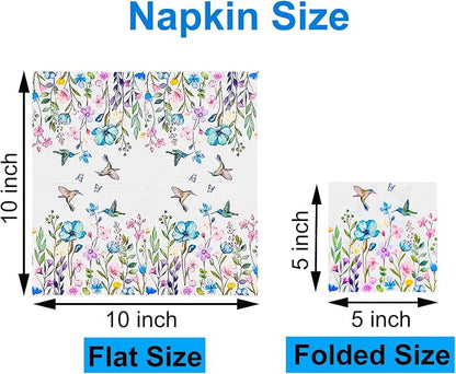 Cocktail Napkins 80 Pack 2 Ply Floral Beverage Luncheon Dinner Paper Napkins - Image 2