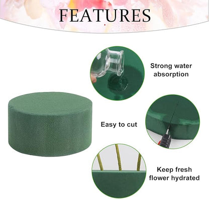 LOMIMOS 20PCS 3''Round Floral Foam Bricks, Wet Florist Floral Foam Block Flower - Image 3