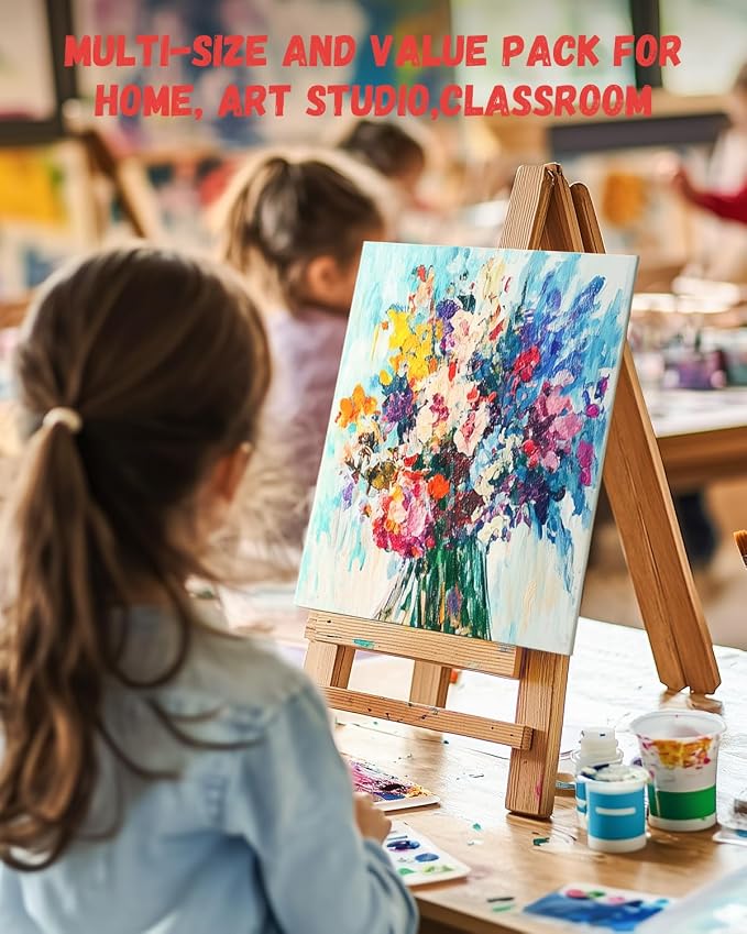 Simetufy 4 x 6 inch 12 Pack Small Painting Canvas Boards- Gesso Primed - Image 6