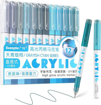 kander Direct Liquid Highlighter Acrylic Marker, 12 Colors Gel Pens by Unknown