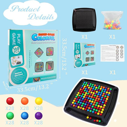 168PCS Marbles Intellectual Chessboard Dual Dual Strategy Board Game, Colored - Image 2