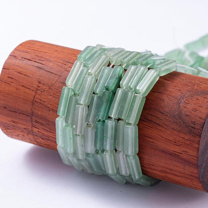 Natural Green Aventurine Rectangle Tube Beads 4x13mm 38cm/str Loose Semi - Image 5