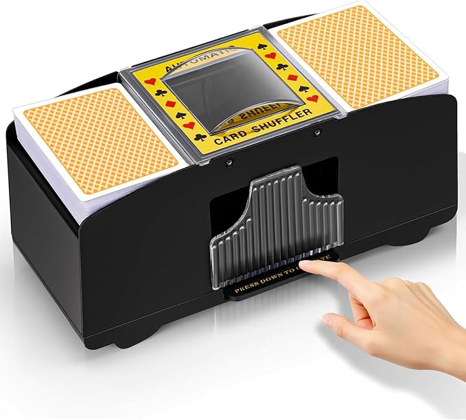 Automatic Card Shuffler 1/2/4/6 Decks, Battery Operated Electric Playing Card by YUCEEN