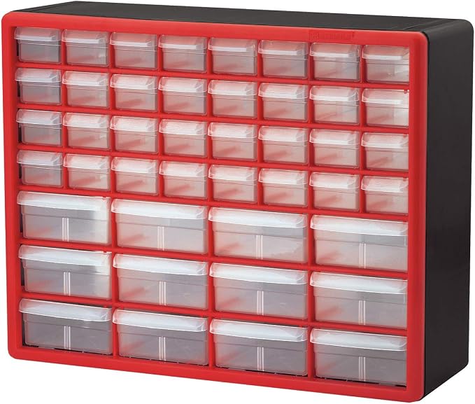 Akro-Mils 44 Drawer 10144REDBLK, Plastic Parts Storage Hardware and Craft - Image 4