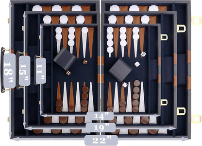 Backgammon Set - Classic Board Game - Portable Travel Strategy Backgammon Game - Image 5