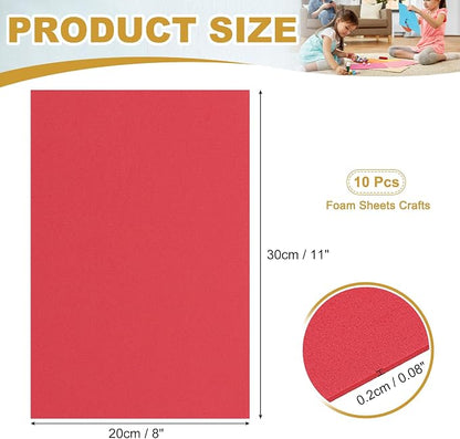 uxcell 10 Pcs Red EVA A4 Foam Sheets Crafts, 12 x 8 Inch Foam Paper - Image 2