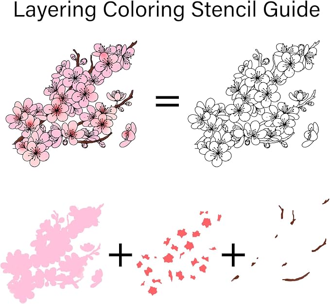 ORIGACH Realistic Winter Plum Blossom Stamps and Dies and Layering Coloring - Image 3