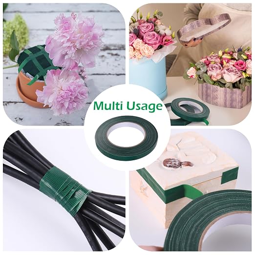 GLAMFIELDS Floral Tape Green, Flower Wrap Adhesive Waterproof Tape - Image 7