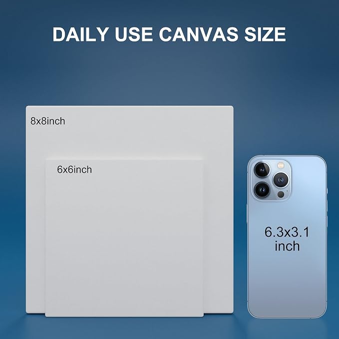 Canvas Panels 6x6 Inch 24-Pack, 10 oz Primed 100% Cotton White Blank Small - Image 6