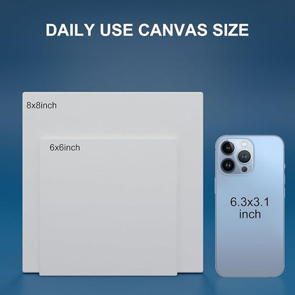 Canvas Panels 6x6 Inch 24-Pack, 10 oz Primed 100% Cotton White Blank Small - Image 6