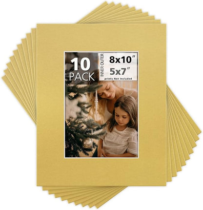 Mat Board Center, 8x10 for 5x7 Old Gold Color Mats by MatBoardCenter