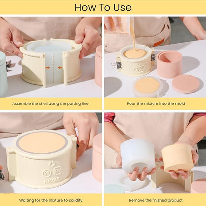 BOOWAN Nicole Simple Style Candle Vessels Silicone Mold, Candle Jar Mould - Image 6
