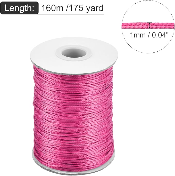 MECCANIXITY Waxed Cord 1mm Waxed Polyester Cord 175 Yard Wax String - Image 2