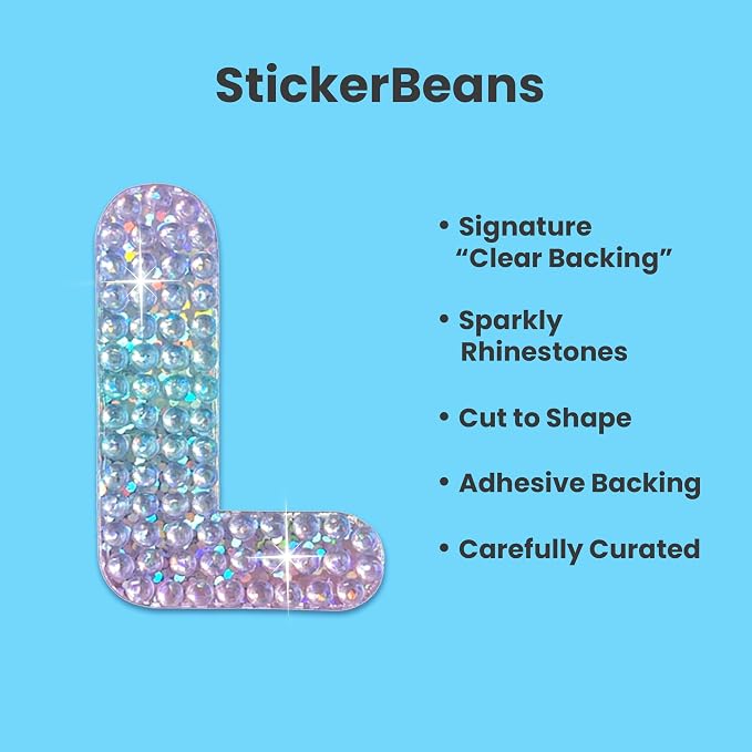 StickerBeans® Rhinestone Alphabet Letter Sticker L - Image 2