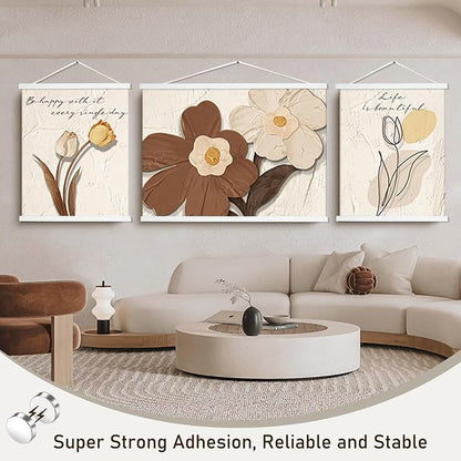 Artmag Magnetic Poster Hanger Frame, 40x27 40x30 40x60 Light Wood Wooden Magnet - Image 6
