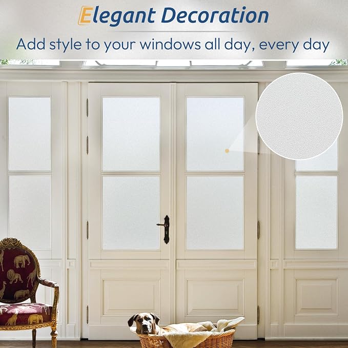 rabbitgoo Window Privacy Film, Frosted Glass Window Clings, Static Cling UV - Image 9