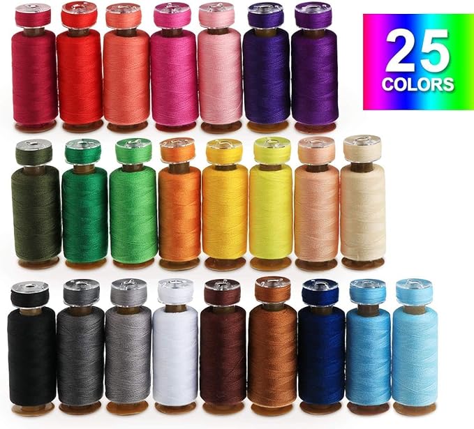 ilauke 50Pcs Thread for Sewing, 400 Yards Sewing Thread kit, Prewound Bobbins - Image 2