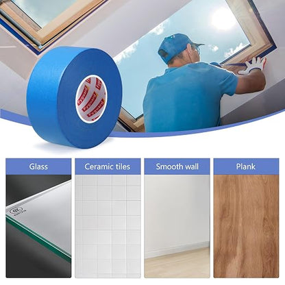 5 Rolls Blue Painters Tape 1.42In × 55Yd Wide Blue Masking Tape, Washi Tape - Image 6