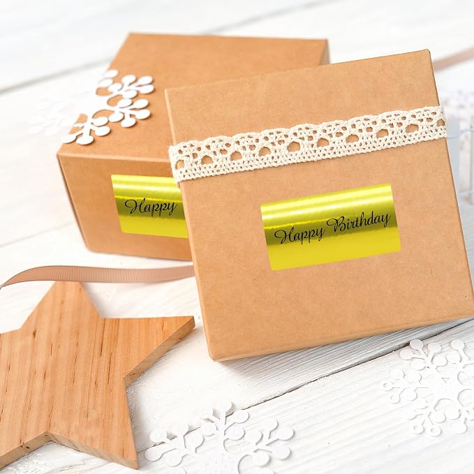 1" x 2" Gold Thermal Label Stickers, Waterproof Thermal Printer Sticker Labels - Image 4