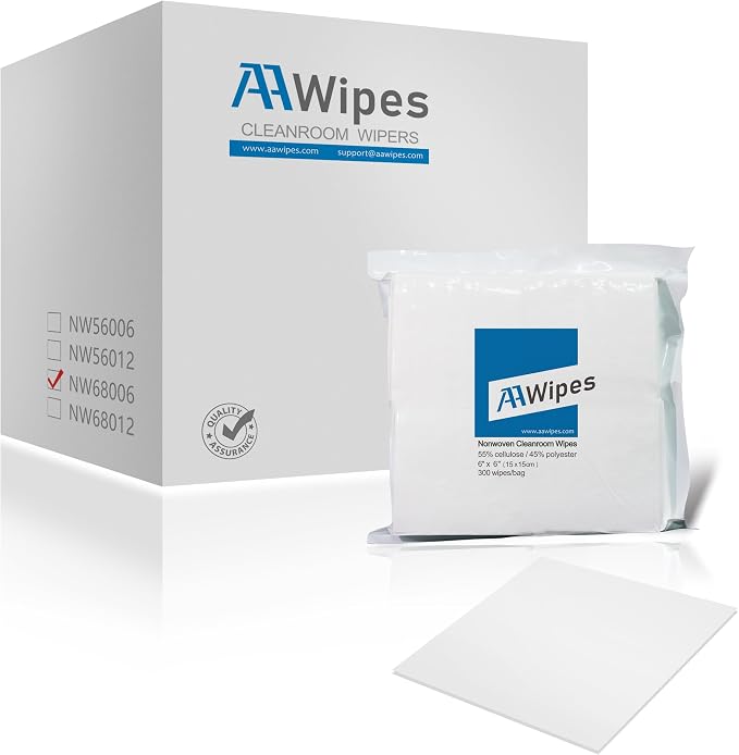 AAwipes Cleanroom Cellulose/Polyester Wipes Bulk, Lint Free Nonwoven by AAWipes