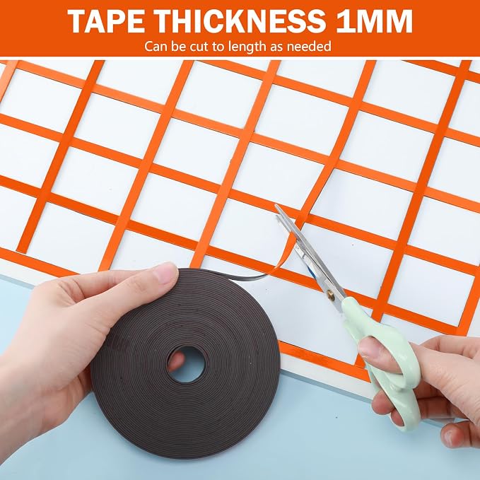 Magnetic Tape Roll Thin Strips, 0.39 Inch x 66 Feet Magnetic Board Dividers - Image 5