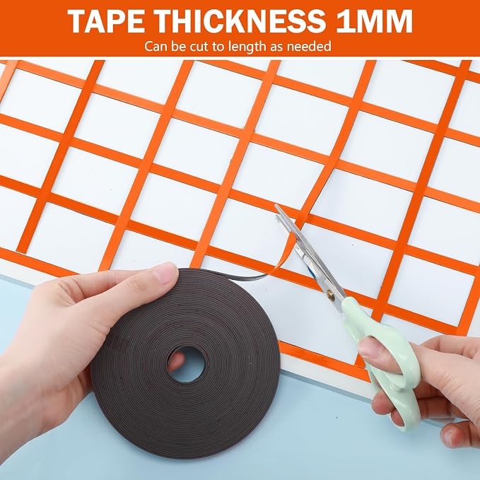 Magnetic Tape Roll Thin Strips, 0.39 Inch x 33 Feet Magnetic Board Dividers - Image 5